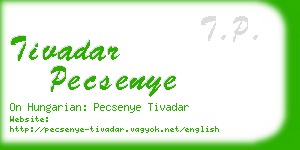 tivadar pecsenye business card